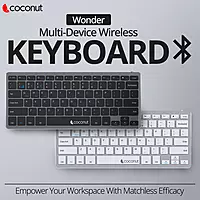 Coconut Wonder WK23 Wireless Keyboard (Bluetooth & Wireless, Sleek Design, Responsive Keys, Comfortable Typing Experience, 1 Year Warranty)