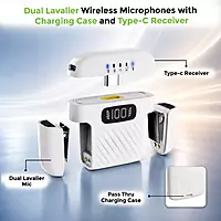 UltraProlink UM1215WHT - Sonic Vibe Dual Microphone with Charging Case (White)