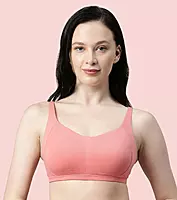 Enamor Antimicrobial Minimizer Everyday Cotton Bra for Women - Padded, Wirefree, Full Coverage - A058