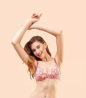 Enamor Medium Coverage, Wirefree Perfect Plunge Women T-Shirt Lightly Padded Printed Bra - F023