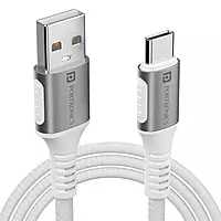Portronics Konnect Y USB to Type-C Cable – White, durable and fast charging, perfect for connecting devices. Ideal for data transfer and syncing, compatible with various Type-C devices.