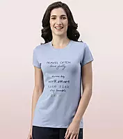 Enamor Essentials Womens E147-Short Sleeve Crew Neck Slim Fit Stretch Cotton Tee