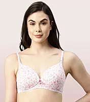 Enamor Vanish Curve Neckline With Lift Cup Women's Everyday Printed T-Shirt Bra - Padded, Wirefree, High-Coverage - F065