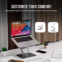Portronics My Buddy K11 Pro Metal Laptop Stand with 360° Rotation,for Laptops & MacBook(Silver) Portronics My Buddy K11 Pro Metal Laptop Stand with 360° Rotation,for Laptops & MacBook(Silver)