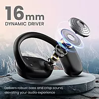 Portronics Twins 30 – OWS Earbuds, 30H Playtime, Bluetooth 5.0, IPX4 Water Resistant, Touch Control, Deep Bass, Comfortable Fit, Quick Charge, Perfect for Sports and Daily Use, Black.
