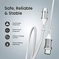 Konnect Y 1M USB-C to USB-C Cable – White Fast Charging & High-Speed Data Transfer
