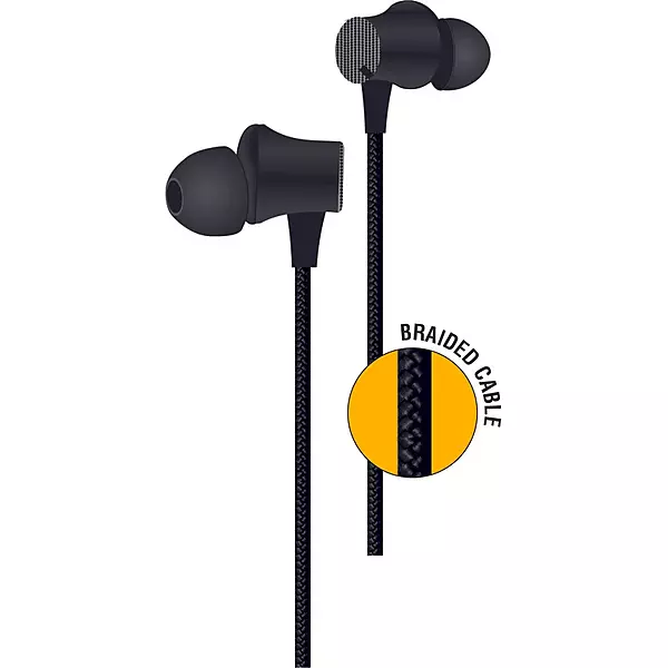 Lapcare Woodbuds‑II LBD‑006 Wired Earbuds with Mic | 10 mm Stereo Sound, Deep Bass, Tangle‑Free Cable (~1.2 m), Soft Silicone Tips & 3.5 mm Jack – Music & Calls