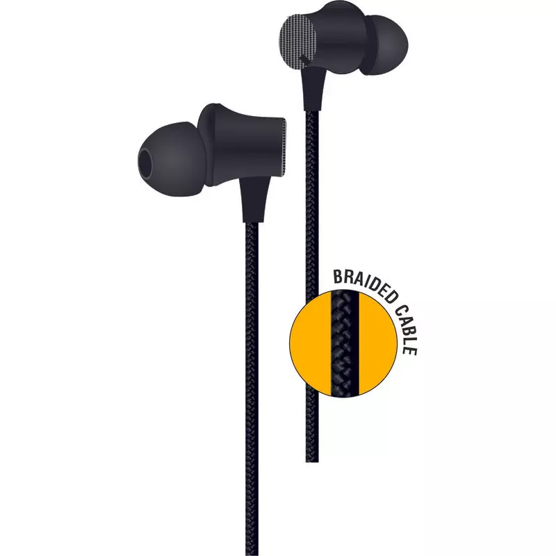 Lapcare Woodbuds‑II LBD‑006 Wired Earbuds with Mic | 10 mm Stereo Sound, Deep Bass, Tangle‑Free Cable (~1.2 m), Soft Silicone Tips & 3.5 mm Jack – Music & Calls