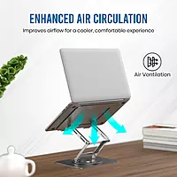 Portronics My Buddy K11 Pro Metal Laptop Stand with 360° Rotation,for Laptops & MacBook(Silver) Portronics My Buddy K11 Pro Metal Laptop Stand with 360° Rotation,for Laptops & MacBook(Silver)