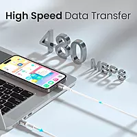 Konnect Y 1M USB-C to USB-C Cable – White Fast Charging & High-Speed Data Transfer