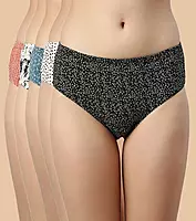 Enamor CH03-Cotton Classic Antimicrobial And Stain Release Finish Hipster Panty-Pack of 5