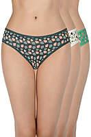 AMANTE Printed Low Rise Assorted Bikini Panties (Pack of 3 Colors & Prints May Vary) 33102 