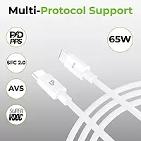 UltraProlink UL1228WHT-0100 - USB C to C Cable Zap+65