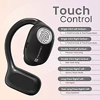 Portronics Twins 30 – OWS Earbuds, 30H Playtime, Bluetooth 5.0, IPX4 Water Resistant, Touch Control, Deep Bass, Comfortable Fit, Quick Charge, Perfect for Sports and Daily Use, Black.