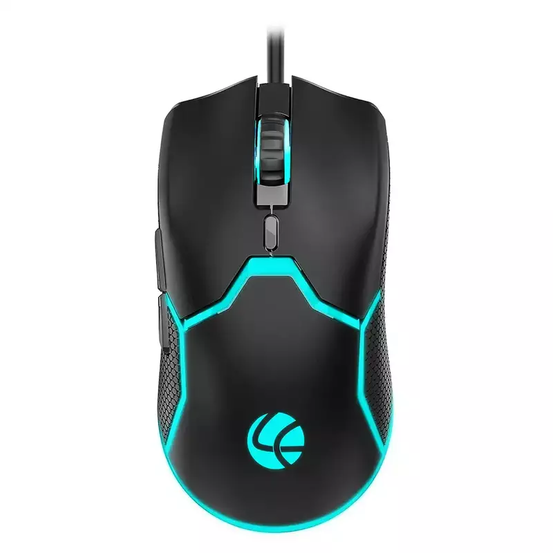 Lapcare Champ Razor LGM‑204 gaming mouse: 3600 DPI optical sensor, rainbow RGB backlight, 6 macro buttons, rubber oil grip & 5M click lifespan.