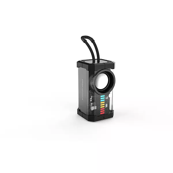 Lapcare Go Beat III (LBS‑204): compact 5 W RMS Bluetooth speaker with TWS pairing, AUX input, FM playback, 4‑hour battery life, built‑in mic, stylish multicolor design.