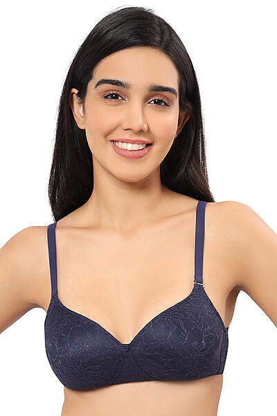 AMANTE Floral Romance Non Wired Lightly Padded Non-Wired Full Coverage Bra 10306 MIDNIGHT 32B