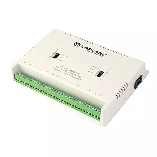 lapcare Reliable 16‑channel 12 V CCTV SMPS (LPSCC16C01) with overload, short‑circuit & over‑voltage protection, auto‑restart, rain‑proof design & 2‑year warranty.