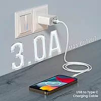 Portronics Konnect Y USB to Type-C Cable – White, durable and fast charging, perfect for connecting devices. Ideal for data transfer and syncing, compatible with various Type-C devices.