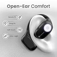 Portronics Twins 30 – OWS Earbuds, 30H Playtime, Bluetooth 5.0, IPX4 Water Resistant, Touch Control, Deep Bass, Comfortable Fit, Quick Charge, Perfect for Sports and Daily Use, Black.