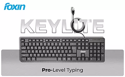 KEYBOARD WIRED FOXIN KEYLITE (FKB-102 PLUS)