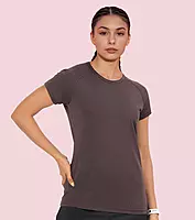 Enamor Short Sleeve Scoop Neck Regular Length Slim Active T-Shirt For Women - Slim Fit, Quick Dry, Antimicrobial - E089