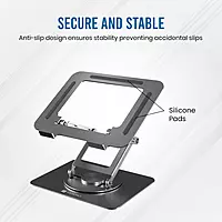 Portronics My Buddy K11 Pro Metal Laptop Stand with 360° Rotation,for Laptops & MacBook(Silver) Portronics My Buddy K11 Pro Metal Laptop Stand with 360° Rotation,for Laptops & MacBook(Silver)
