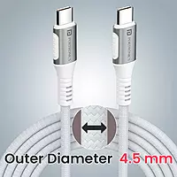 Konnect Y 1M USB-C to USB-C Cable – White Fast Charging & High-Speed Data Transfer