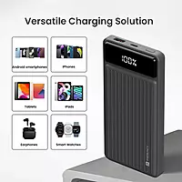 Portronics Luxcell B 10K Power Bank 10000mAh – 22.5W Fast Charging | Dark Grey