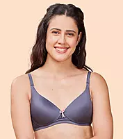 Enamor Women's Perfect Plunge Lift T-Shirt Bra - Detachable Straps, Lightly Padded, Wirefree, Medium Coverage - F023
