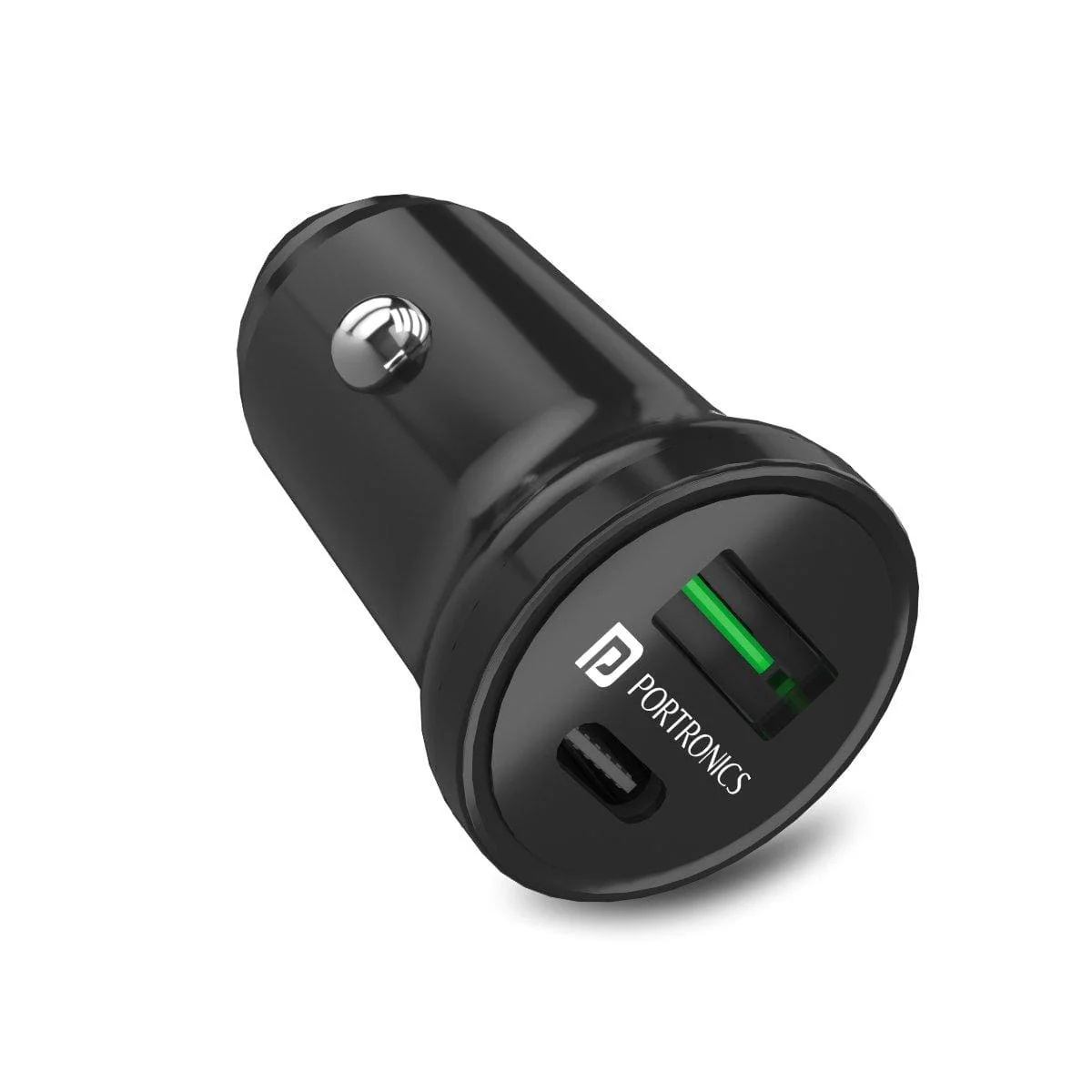Portronics Car Power Mini 18W Max Output Dual USB Charger with Type-C PD 18W & QC 3.0A for All Car Models. Portronics Car Power Mini 18W Max Output Dual USB Charger with Type-C PD 18W & QC 3.0A for All Car Models.