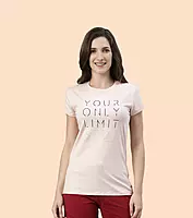 Enamor Essentials Womens E147-Short Sleeve Crew Neck Slim Fit Stretch Cotton Tee