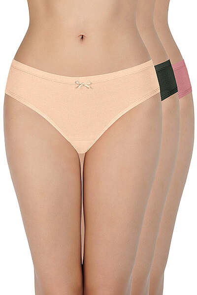 AMANTE Insert Elastic Waistband Bikini Solid Assorted Panty (Pack of 3 Colors May Vary) 33005
