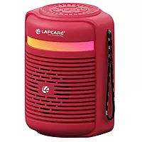 Lapcare LBS‑300 Tiffin 10 W BT speaker: round compact design, 76 mm drivers with bass radiator, Type‑C charging, Bluetooth 5.3, 10‑hour playback, AUX/TF/USB support, 1‑yr warranty.