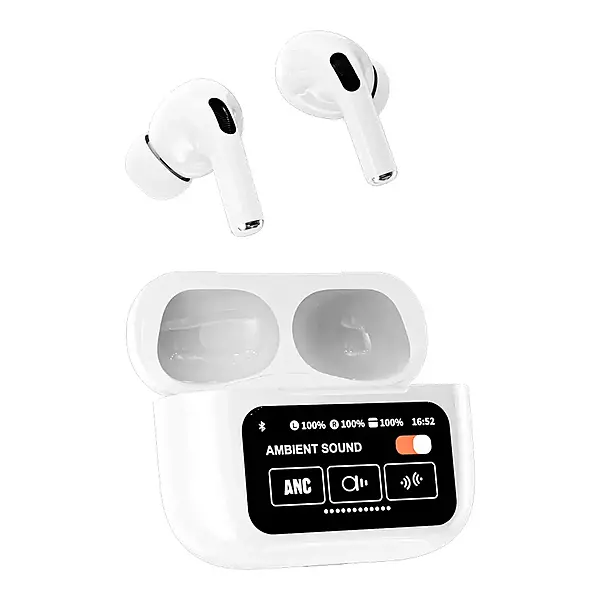 Swetz HD Touch Display Wireless Earbuds – 60H Playtime | ANC + Quad ENC | BT 5.4