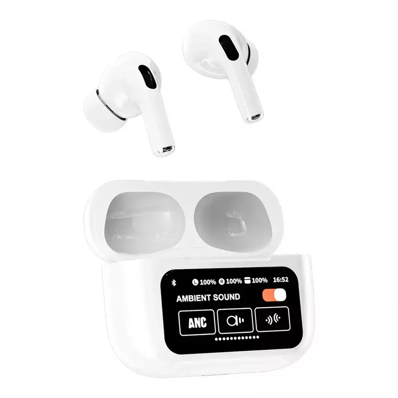 Swetz HD Touch Display Wireless Earbuds – 60H Playtime | ANC + Quad ENC | BT 5.4