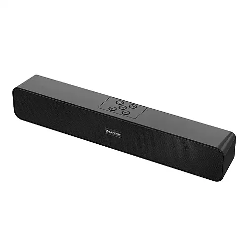 Lapcare Musi Bar LSB‑630: 16 W (8 W×2) stereo Bluetooth 5.3 soundbar with mic, 52 mm dynamic drivers, AUX/USB/TF support, up to 20 hr playback, compact & portable.