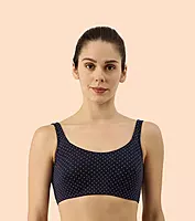 Enamor Low Impact Women's Cotton Everyday Sports Bra - All Day Comfort, Non Padded, Wirefree, High Coverage - SB06(PRINTS)