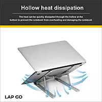 Lapcare LapGo LSE‑044 Aluminium Foldable Laptop Stand – 7-Angle Adjustable, Travel-Friendly