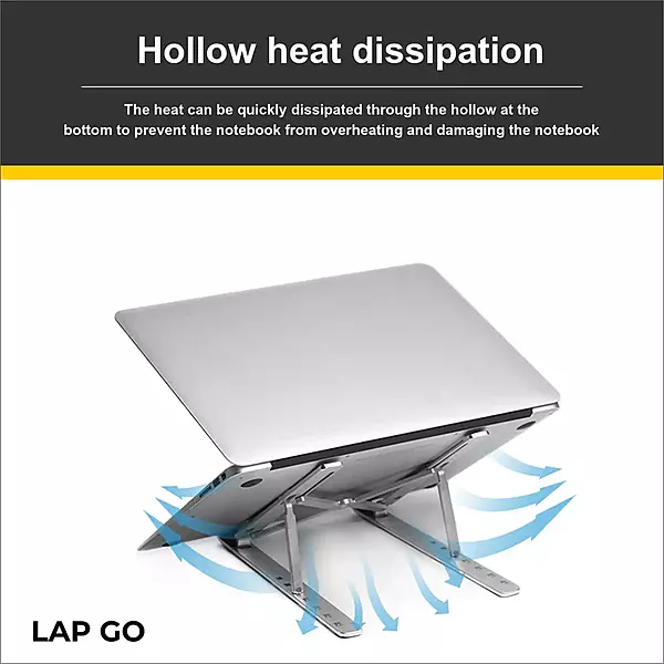 Lapcare LapGo LSE‑044 Aluminium Foldable Laptop Stand – 7-Angle Adjustable, Travel-Friendly