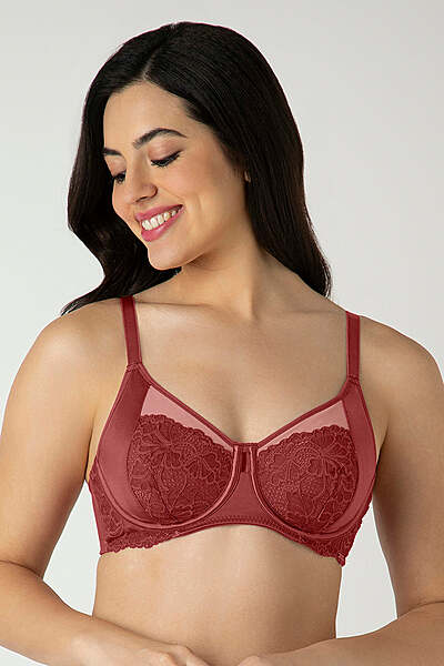 AMANTE Glam Floral Non-Padded Wired Minimizer Bra 05201