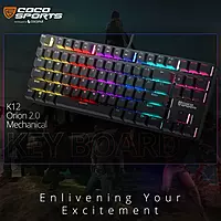 Coconut K12 Orion 2.0 TKL Mechanical Keyboard – Red Switches | Compact Design | Customizable RGB Backlighting | Durable Build | Ideal for Gaming & Productivity