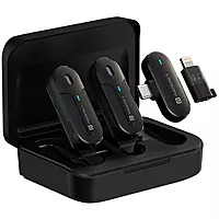 Vlogmate 2 Dual Wireless Microphone – Type-C & 8-Pin Receiver | Noise Cancellation | Charging Case
