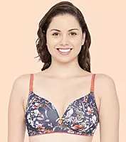 Enamor Vanish Curve Neckline With Lift Cup Women's Everyday Printed T-Shirt Bra - Padded, Wirefree, High-Coverage - F065