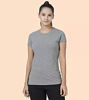 Enamor Essentials Womens E047-Short Sleeve Crew Neck Slim Fit Stretch Cotton Tee