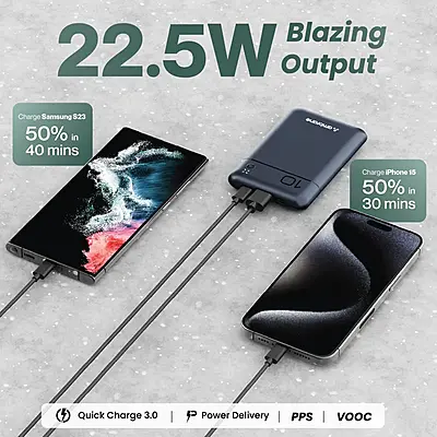 Power Bank Ambrane PocketCharge 10000 mah Blue Power Bank Ambrane PocketCharge 10000 mah Blue