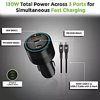 Ultraprolink UM1276 MACH 130 GaN 3 130W Car Charger with Cable