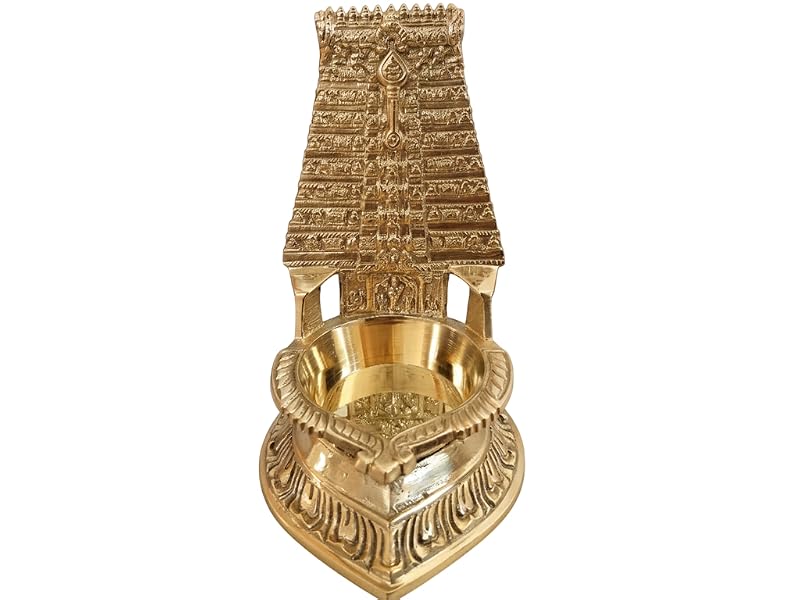 Brass Lord Murugan Temple Diya
