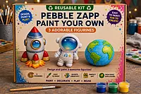 Reusable Space Discovery DIY Painting Kit – Paint Your Own Rocket, Astronaut & Globe Any 2 with Complimentary of 2