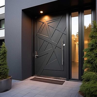 Contemporary 3D HDHMR Door with Deco Paint in Matte Black Contemporary 3D HDHMR Door with Deco Paint in Matte Black
